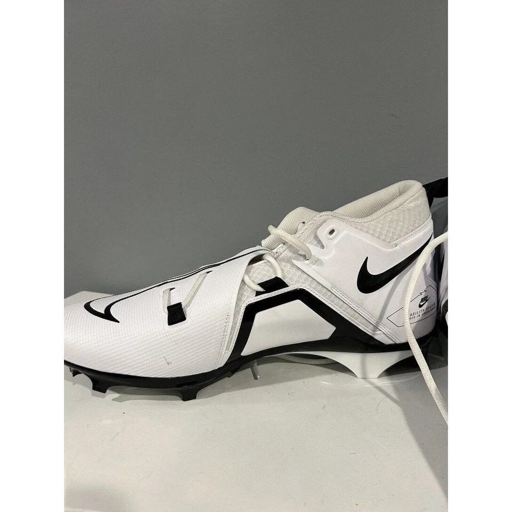 Nike Alpha Menace Pro 3 Football Cleats Men's Size 18 White Black CT6649-100‎